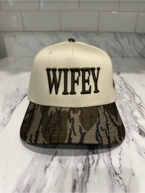 Mad Hatter Wifey Embroidered Trucker Hat - Authentic Mossy Oak Collab